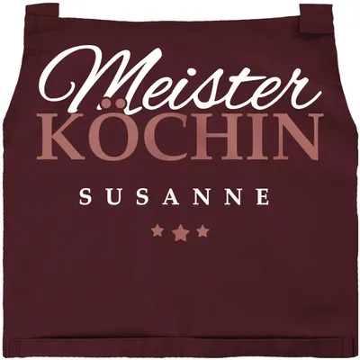 Produktbild von Kochschürze Küchenschürze Damen Meisterköchin personalisierte Schürze für Frauen mit Namen Baumwolle SpecialMe® Damen bordeauxrot unisize
