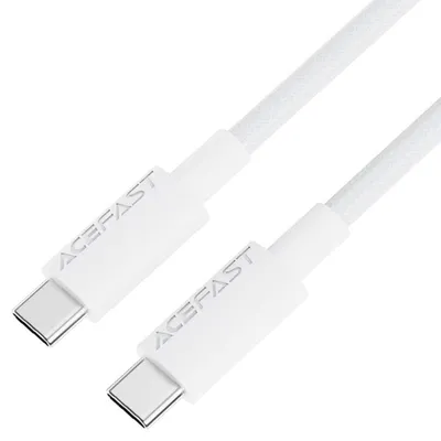 Obrázok produktu pre Acefast - Data Cable dátový a nabíjací kábel USB-C na USB-C Fast Charge 60 W (3 A), nylonové opletenie, 1,2 m – biely