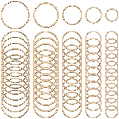 Produktbild von 60 Stück Goldene O-Ringe für Schmuck und Bastelprojekte