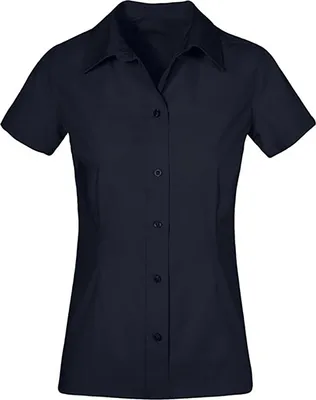 Produktbild von Business Kurzarm-Bluse Damen, Marineblau, XS