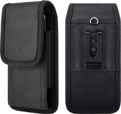 Produktbild von Handytasche, Gürteltasche, Smartphone-Hülle mit Gürtelclip, kompatibel mit Smartphones von 5,2 bis 6 Zoll, schwarz
