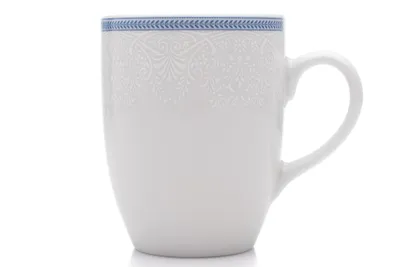 Produktbild von Eva, Porzellanbecher, 0,37 l, weiße Spitze, blauer Rand, Thun 1794