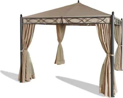 Produktbild von Grasekamp Garten-Pavillon ROM 3x3m mit 2 Seitenteil Sets geschlossen und mit Moskito Netz Party-Zelt Terrassen-Dach
