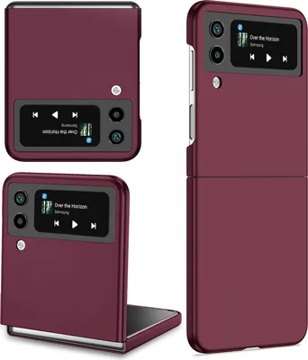 Immagine prodotto di Custodia Samsung Z Flip4 5G, Custodia rigida in PC antigraffio per Samsung Galaxy Z Flip 4 5G Borgogna