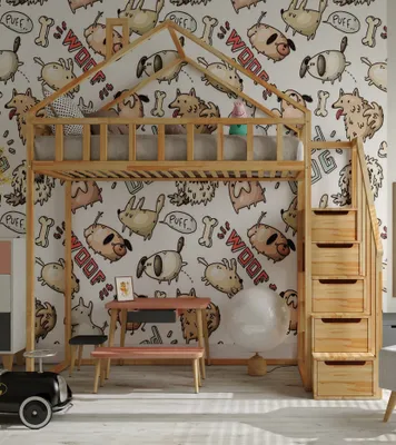 Produktbild von Hochbett mit Treppe, Höhe 150 cm – Nikola 180x80 cm