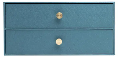 Produktbild von Exacompta Schubladenbox 2 Schubladen 17x355x27 cm A4 Maxi Bleu canard 30603E