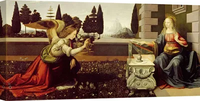 Immagine prodotto di Quadro su tela - Leonardo da Vinci, Annunciazione - 70x35 cm