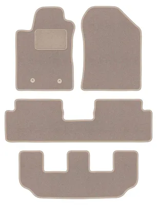 Image de Tapis de sol en moquette pour Toyota Corolla Verso II 2004-2009 (7 places) – jeu 4 pièces, beiges, sur mesure – Wielganizator LUX