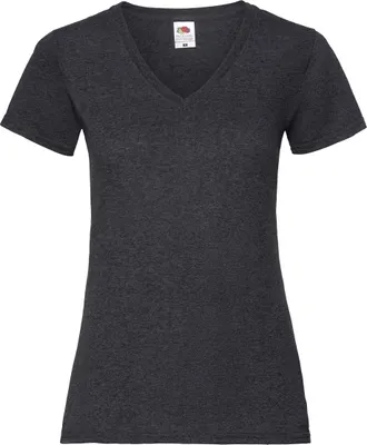 Immagine prodotto di Fruit of the Loom - T-shirt "Valueweight" con scollo a V da donna BC1361 (L) (Grigio scuro screziato)