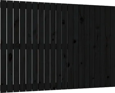Produktbild von vidaXL Wand-Kopfteil Schwarz 127,5x3x90 cm Massivholz Kiefer