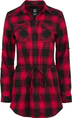 Image de BRANDIT Women Lucy Longshirt manches longues rouge/noir taille XS
