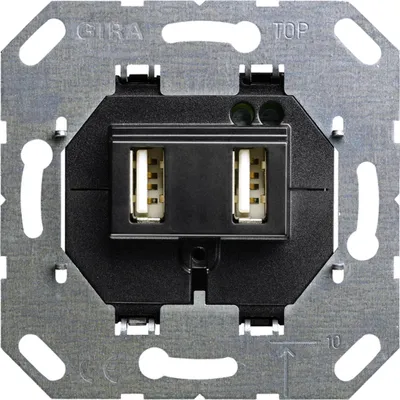 Produktbild von GIRA 235900 - 2x USB - 10 - 40 °C - Metallisch - 100 - 240 V - 50 - 60 - 2,1 A