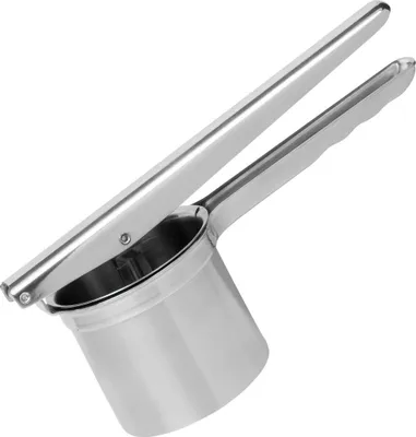 Produktbild von Fackelmann Spätzlepresse, Kartoffelpresse aus Edelstahl, Eispresse inkl. 2 Einsätze (Farbe: Silber)