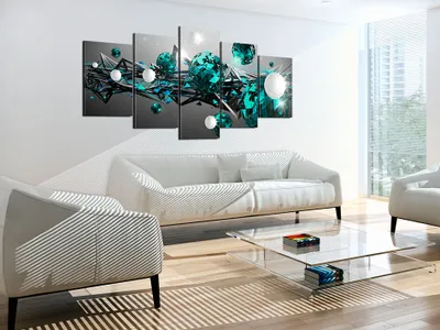 Produktbild von Akustikbild Abstrakt 200x100 cm 5-teilige Bilder Akustikschaum Hochleistungsschallabsorber Schallschutz Leinwand 5 tlg Wandbild Raumakustik Schalldämmung a-A-0163-b-o
