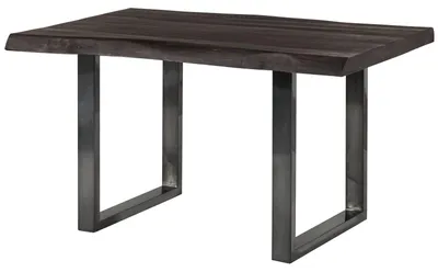 Produktbild von MASSIVMOEBEL24.DE Baumtisch Mango 140x90x77 grau lackiert / U-Beine anthrazit glänzend FREEFORM 5