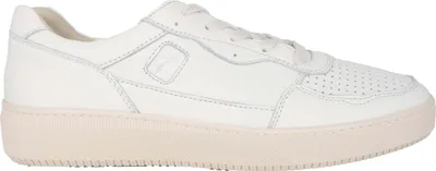 A single white sneaker is shown from the side against a white background.