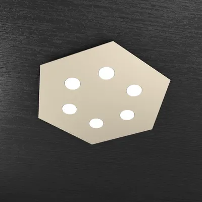 Immagine prodotto di Plafoniera Moderna Esagonale Hexagon Metallo Sabbia 6 Luci Led 12X6W