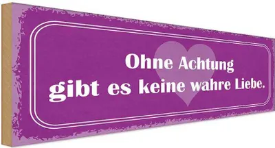 Produktbild von vianmo Holzschild 10x27 cm ohne Achtung gibt es keine Liebe Spruch Zitat
