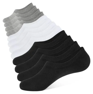 Immagine prodotto di Calzini invisibili da uomo e da donna, 6 paia, con suola antiscivolo, traspiranti, taglia 35-38, colore: nero, bianco, grigio