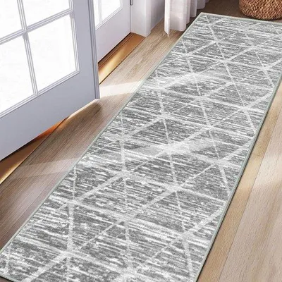 Productafbeelding van Famanu antislip vloerkleed, wasbaar, grijs, 60 x 180 cm