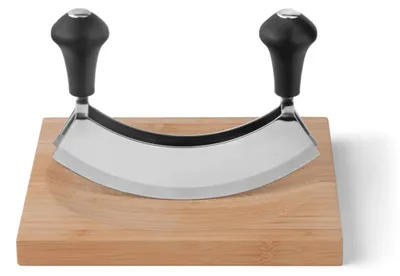 Wiegemesser 2-teilig mit Schneidebrett, zweischneidig, 15 cm Klinge