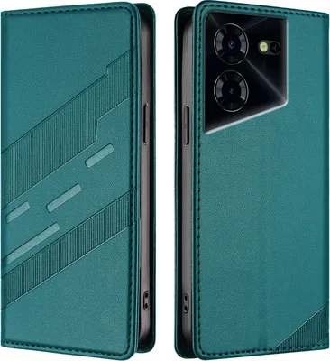 Produktbild von Hülle für Tecno Pova 5 Pro 5G, Kunstleder Brieftaschen Handyhülle mit Kartenfach und Standfunktion Grün