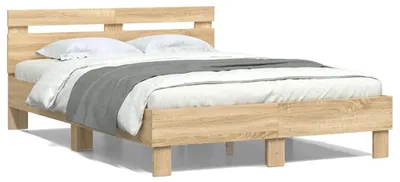 Immagine prodotto di vidaXL Giroletto con testiera in rovere Sonoma 120x200 cm Materiale a base di legno