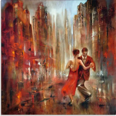 Produktbild von ARTland Glasbild Tango Abstrakt Größe: 30x30 cm