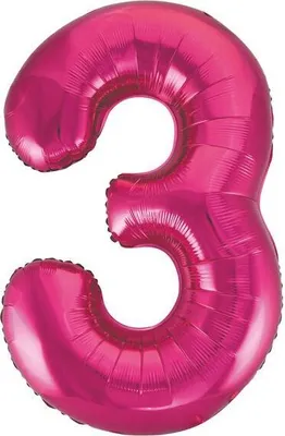 Produktbild von Folienballon Zahl 3 pink ca. 86 cm