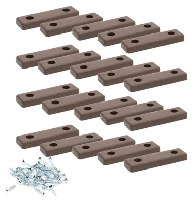Produktbild von 20x sossai Möbelgleiter in Braun inkl. Schrauben 50x14x5mm Bodenabstandshalter Möbelpads Möbelfüße zum Anschrauben