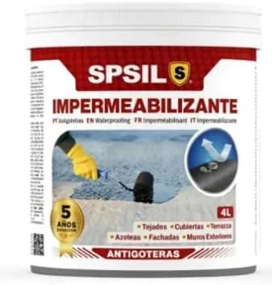 Imagen del producto de SPSIL Pintura Impermeabilizante, Color Transparente, 750 ml