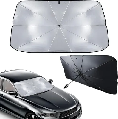 Produktbild von Auto Sonnenschutz Frontscheibe - 140x80 cm - Faltbarer Auto-Sonnenschirm - für meisten Autos,Schützt das Auto vor Sonnenstrahlen und Hitzeschäden
