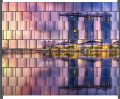 Produktbild von Wallario Zaunsichtschutz mit Motiv Abenddämmerung in Singapur für Ein- und Doppelstabmatten Zäune in der Größe 250 x 200 cm
