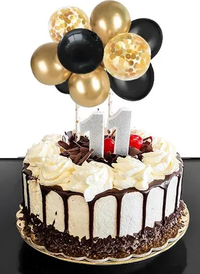 Produktbild von Ballontopper Gold Schwarz Gold Konfetti