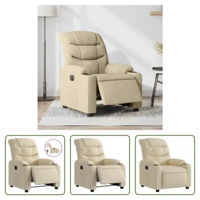 Produktbild von The Living Store Relaxsessel Elektrisch Creme Stoff