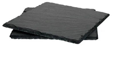 Zdjęcie produktu dla 2x talerze łupkowe 17 x 17 cm zestaw stołowy podstawki talerz do serwowania naturalny łupek