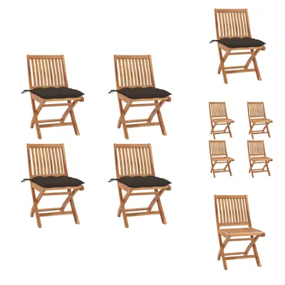 Produktbild von vidaXL Klappbare Gartenstühle mit Kissen 4 Stk. Massivholz Teak -  Gartenstühle