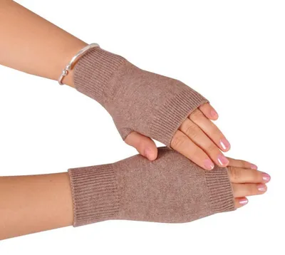 Productafbeelding van Handschoenen zonder vingers, dames, armwarmers, polsverwarmers, schrijfhandschoenen, wolmix, 18x6 cm