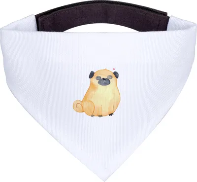 Produktbild von Mr. & Mrs. Panda Hunde Halstuch Mops - Weiß - Geschenk, Sprüche, Tuch, Hund, Liebe, Für, Knuffig, Hundehalstuch, Hundeliebe
