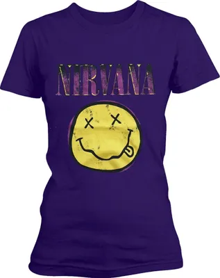 Produktbild von Nirvana Xerox Happy Face Pink Purple S Damen T-Shirt