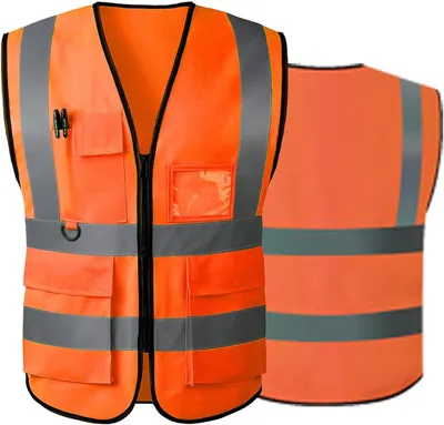 Produktbild von Sicherheitsweste Reflektierend, Unisex, 5 Taschen, fuer Arbeit, Leicht und Atmungsaktiv