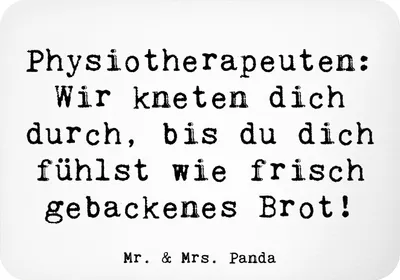 Produktbild von Mr. & Mrs. Panda Magnet Spruch Physiotherapeut Kneten - Weiß - Geschenk, Wohlfühlen, Entspannung, Therapiespezialist, Physiotherapeuten, Souvenir Magnet, Pinnwandmagnet