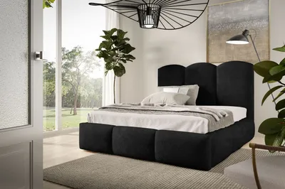 Obrázek produktu pro Manželská čalouněná postel 180x200 ROLANDA - černá