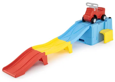 Produktbild von KOMFOTTEU Erweiterbare Kinderachterbahn mit Rutschauto bis 68kg belastbar
