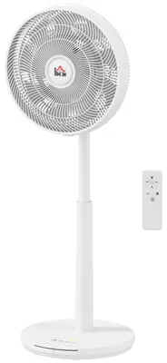 Produktbild von HOMCOM Standventilator leise mit Fernbedienung 12 Geschwindigkeitsstufen, Weiß