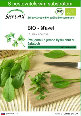 Obrázok produktu pre SAFLAX - BIO - šťavel - Rumex acetosa - 400 Semená - S pestovateľským substrátom bez klíčkov