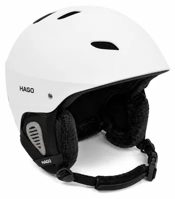 Produktbild von HAGO24 Skihelm Weiß ABS-Kunststoff EPS-Schaumstoff Snowboardhelm Snowboardhelm Unisex größenverstellbar 14 Belüftungsöffnungen Skibrillenhalter – Größe L