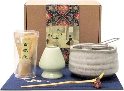 Produktbild von Famanu Matcha-Set - 7-teilig, mit Schale, Schneebesen und Halter