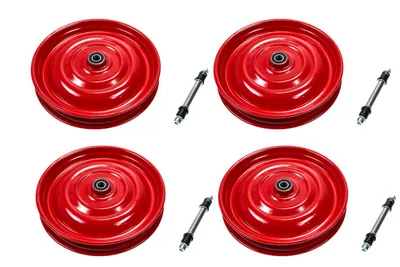 Produktbild von 4 Stück Scheibenrad Anhänger Handwagen Laufrad Felge 12 1/2 Zoll rot