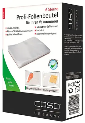 Obrázok produktu pre Profesionálne fóliové vrecká CASO 30x40cm, 50 kusov, veľmi pevné a odolné proti roztrhnutiu, pre optimálne vákuum